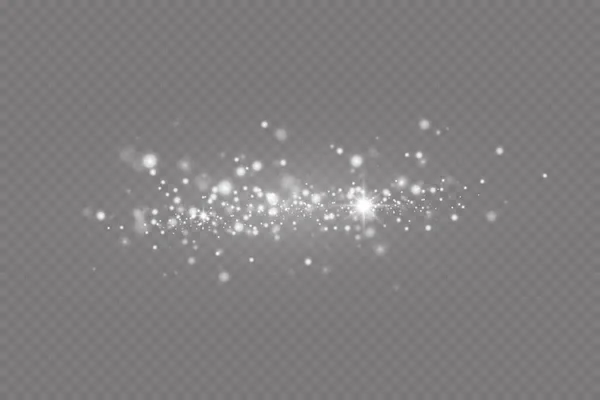 塵の火花と星は特別な光で輝きます クリスマスライト効果 魔法の塵の粒子をキラキラさせます — ストック写真