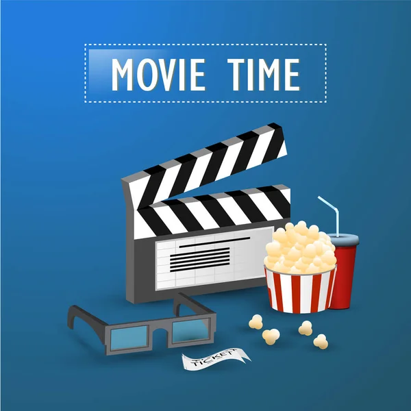 Cinema tempo de cinema — Vetor de Stock