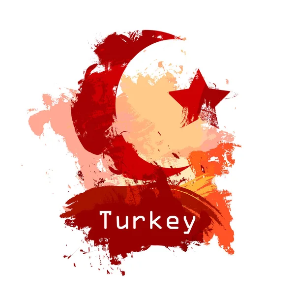 Bandera vector Turquía, tarjeta de felicitación. Día de Turquía — Vector de stock