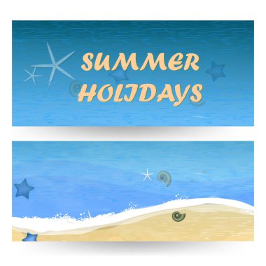 Vektör yaz afişi illüstrasyonu. Yapraklı parlak bir pankart. Metin için yer aralığı.