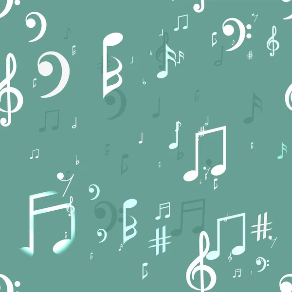矢量图解概念音乐背景 伽玛的关键音符 汹涌澎湃 — 图库矢量图片