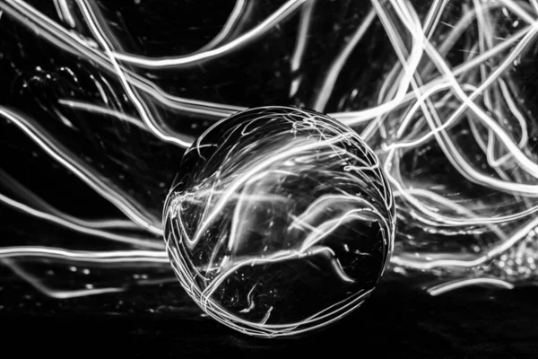 Eine Glaskugel Und Lichter — Fotografia de Stock