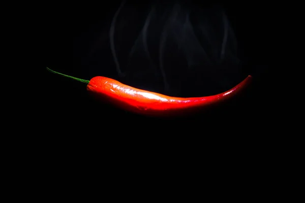 Ein Roter Chili Scharfe Pflanze — Stockfoto