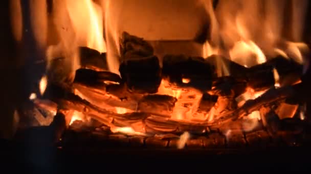 Feuer Einen Ofen Zum Heizen — Wideo stockowe