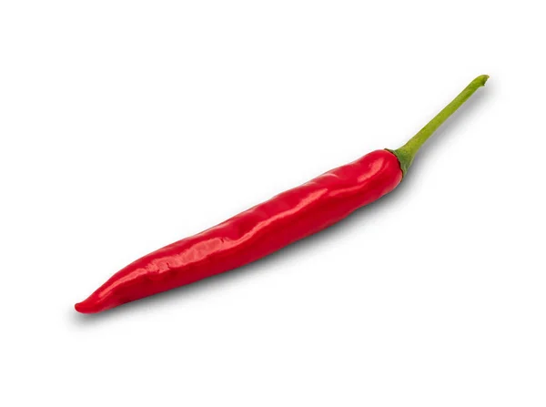 Clipping Path Red Spicy Chili Pepper Isolated White Background — Stock Photo, Image