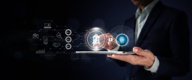 Kişisel mali bilgilere ulaşmak için, bir işadamı parmak izi tanımlamasını kullanır. E-kyc (elektronik müşteri tanıma teknolojisi), biyometrik güvenlik, dijital suç yeniliği