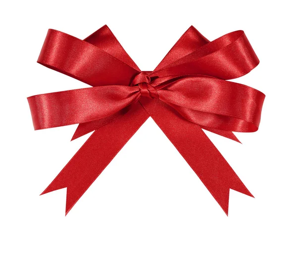 Красный Подарок Лук Розетка Изолированный Белый Фон Лицензионные Стоковые Изображения