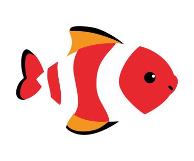 Deniz Hayvanı Olarak Şirin Balık Su Altında Yüzüyor Vektör İllüstrasyonu