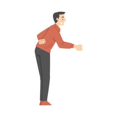 Kısa Selamlama veya Ayrılık Geleneği İllüstrasyonu Olarak Mutlu Adam Tokalaşıyor