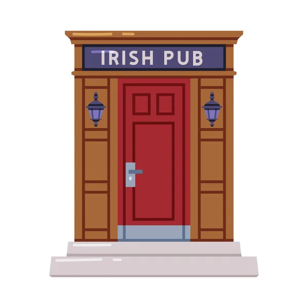 Irish Pub or Bar Door Entrance Whiskey Drink Vector Illusztráció vásárlására — Stock Vector
