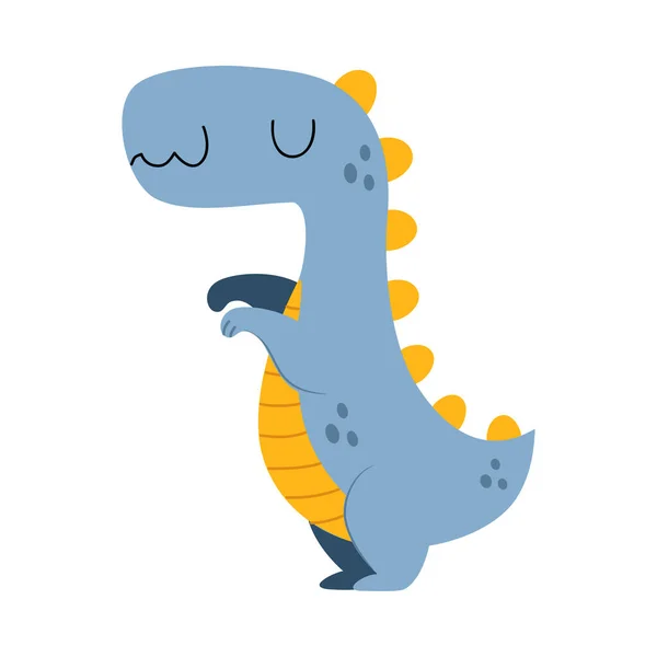 Stuffed Blue Dinosaur Animal as Kids Toy Vector Illustration — Stock Vector