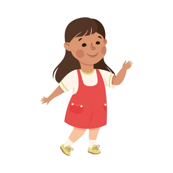 Petite fille atteignant la main Soutenir et réconforter quelqu'un Illustration vectorielle — Image vectorielle