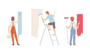 Boyalı Tekerlek Vektörü Ayarlı Erkek Renk Duvarı