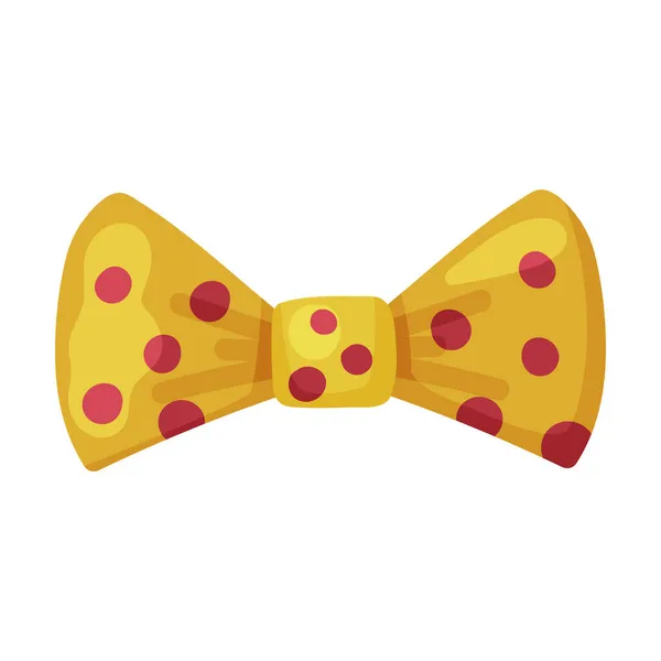 Amarillo punteado corbata de lazo como fiesta cumpleaños foto cabina prop vector ilustración — Archivo Imágenes Vectoriales