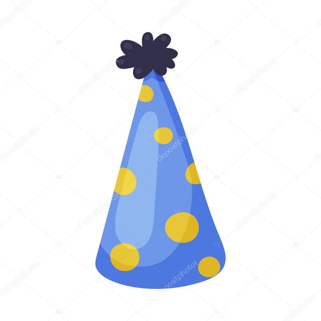 Cone Birthday Cap or Hat as Party Photo Booth Prop Vector Illustration
