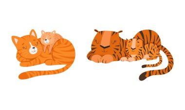 Anne Hayvan Yavrusu 'na Anne Sevgisi ve Bakım Vektörü olarak Sarılıyor