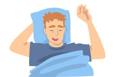 Yastığın Üzerinde Uyuyan Ofis çalışanı Gece Dinlenme Vektörü İllüstrasyonuyla Kaplandı