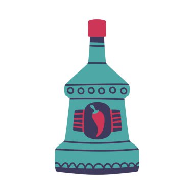 Sangrita Bottle as Peppery Drink and Mexican Symbol Vector Illustration clipart