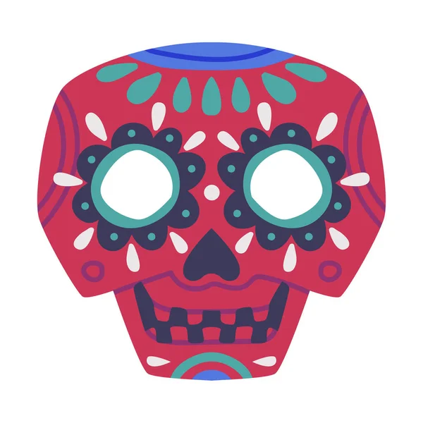 Crâne décoratif Jour des morts et mexicain Symbole Illustration vectorielle — Image vectorielle
