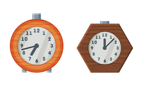 Relógio com Relógio Face e Mecanismo de Mecanismo de Relógio Mostrando Conjunto de Vetores de Tempo — Vetor de Stock