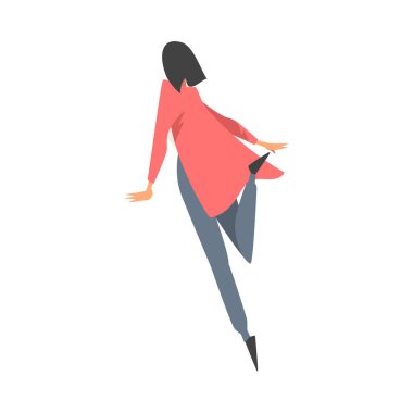 Kadın Karakterli Liderlik İleriye Doğru İlerleme Hedefi Vektör İllüstrasyonu