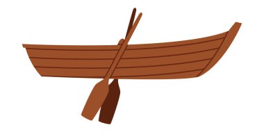 Oar 'ı Watercraft ya da Yüzen Su Taşıyıcı İllüzyonu olarak kullanan ahşap kayık