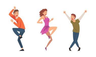 Genç Adam ve Kadın Korkmuş Bir Şeyden Korkuyor Korku Vektörü Seti ile Titreşiyor