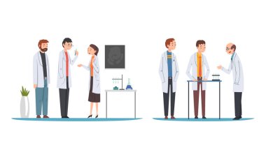 Erkek ve Kadın Bilimadamı Laboratuvarda Kimyasal Kimyasal Matkap setinde çalışıyor