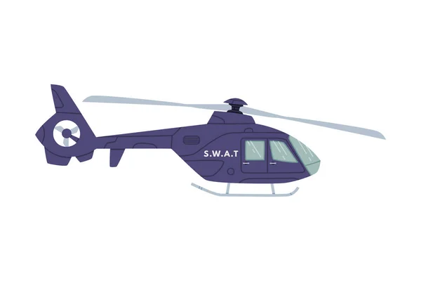 Aircraft or Plane as SWAT Vehicle or Rescue Vehicle and Police Tactical Unit Vector Illustration — Stock Vector