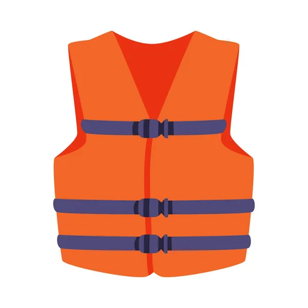 Jaqueta de vida laranja ou colete como dispositivo de flutuação pessoal para ilustração de vetor de prevenção de afogamento — Vetor de Stock