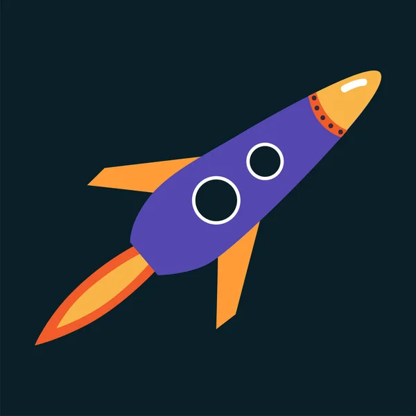 Rocket Launch ως περιπέτεια διαστήματος για την εξερεύνηση Galaxy Vector Εικονογράφηση — Διανυσματικό Αρχείο