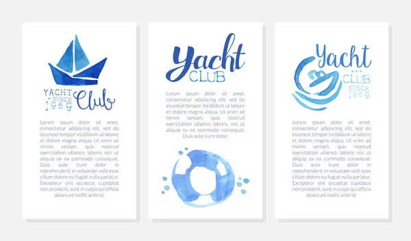 Yacht Club and Marine Travel Vertical Banner Vector Template — стоковый вектор