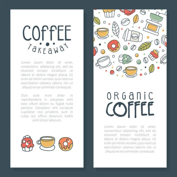 Tea and Coffee Bar Advertising Banner Vector Template — Stock Vector