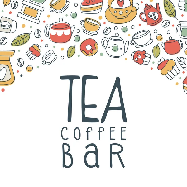 Чай и кофе бар Рекламный векторный шаблон баннера — стоковый вектор