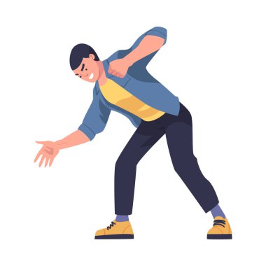 Yumruk Küfürlü Saldırgan ve Zayıf Vektör İllüstrasyonuna Hakaret