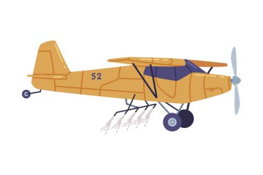 Tarım Pervanesi Böcek İlaçlarının Hava Uygulaması Vektör İllüstrasyonu