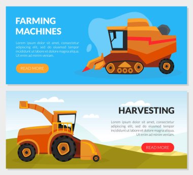 Tarım ve Kırsal Endüstri Vektör Şablonu Tarım Makineleri