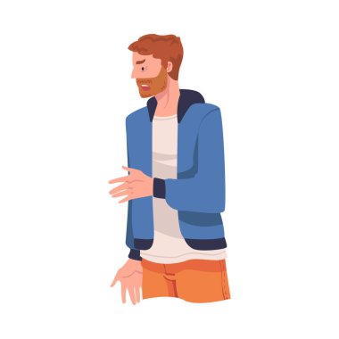 Kızgın Adam Vektör İllüstrasyonuyla Çatışma Yaşıyor