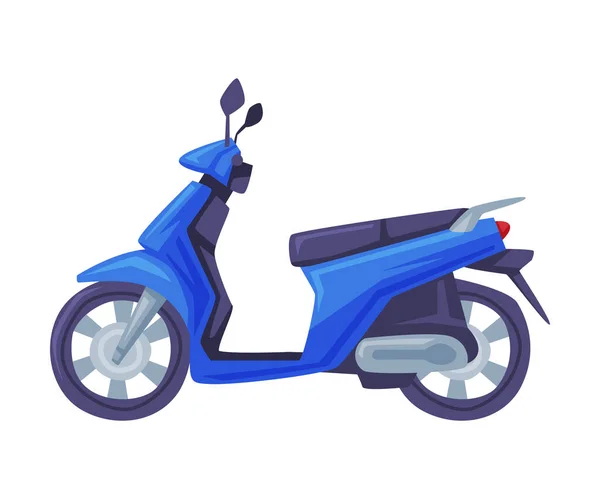 Blue Motor Scooter as Bali Traditional Cultural Attribute Vector Illustration — Stock Vector