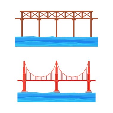 Köprü Yapısı Nehir Ötesi Yol Taşıma Vektörü Ayarları