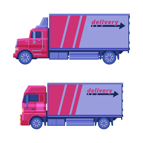 Camion de livraison comme transport commercial pour l'ensemble vectoriel d'expédition — Image vectorielle