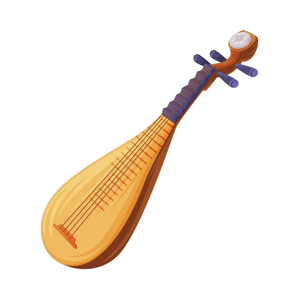 Pipa come strumento musicale cinese e tradizionale culturale Cina Simbolo vettoriale Illustrazione — Vettoriale Stock