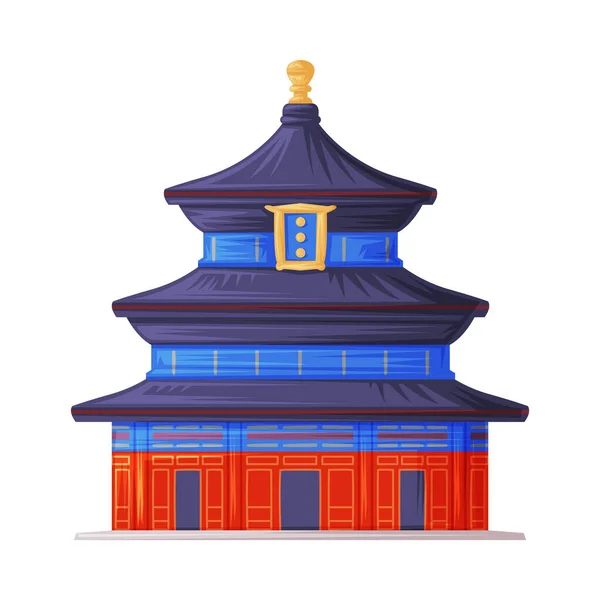 Edificio de pagoda escalonada como arquitectura tradicional cultural china Vector Illustration — Vector de stock