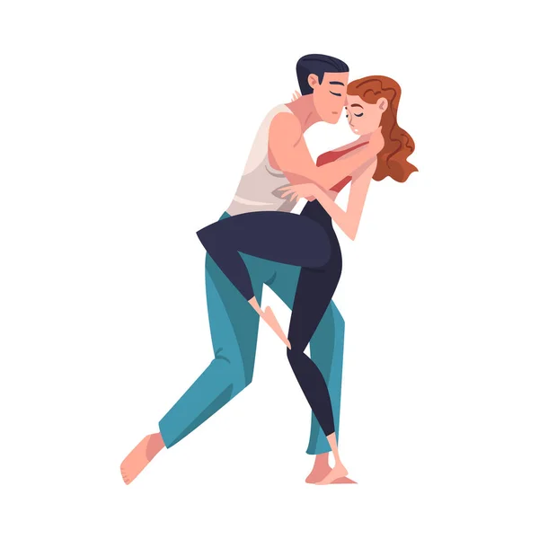 Танцююча пара танцює на хореографічному класі Векторні ілюстрації — стоковий вектор