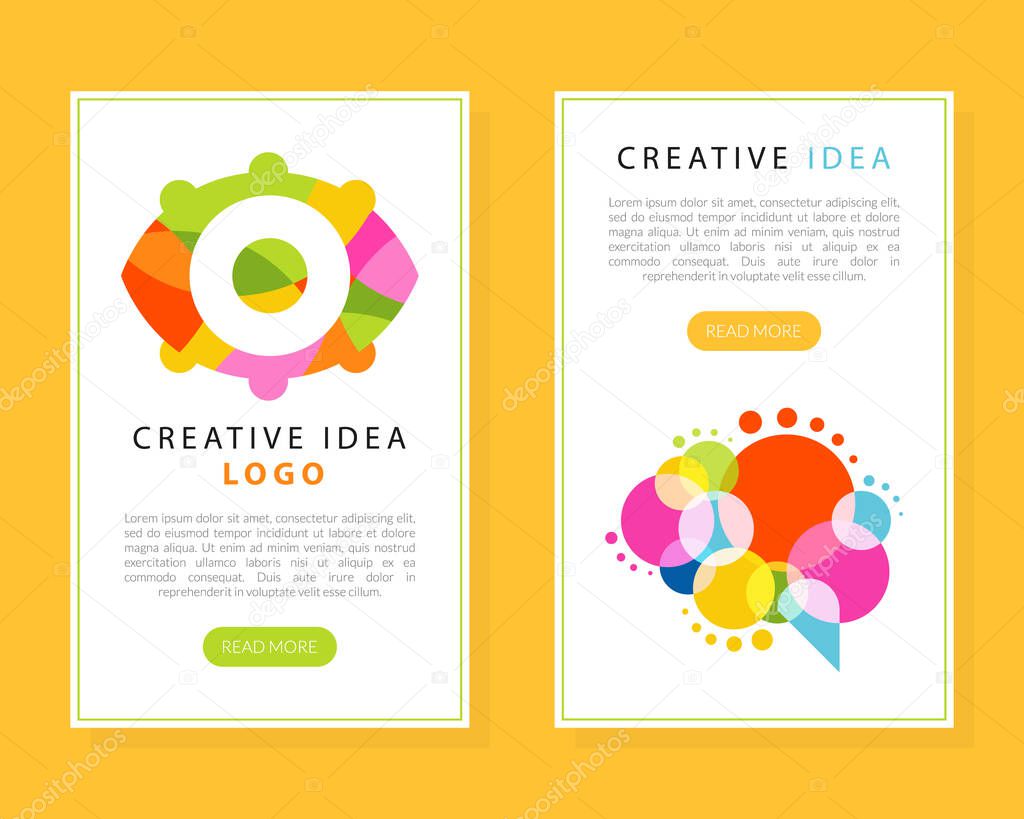 Bright Creative Idea Landing Page with Text Sample Vector Template