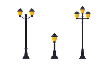 Şehir Parkı Işık Kaynağı Vektörü olarak Sokak Işığı veya Lamppost