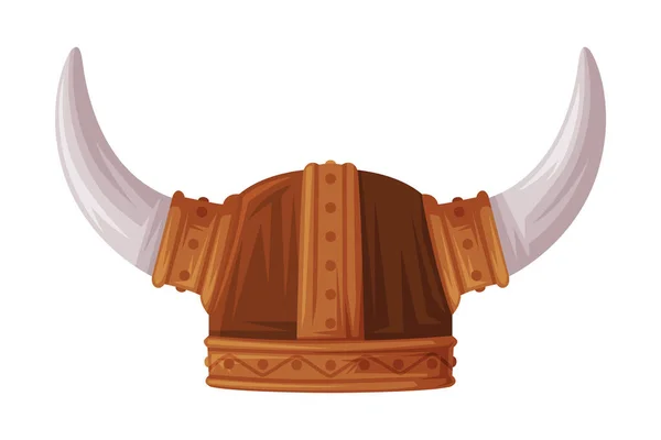 Шлем викинга с рогами как символ Финляндии и векторная иллюстрация атрибутов — стоковый вектор