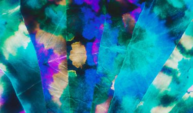 Parlak Soyut Ahlaksız Sanat. Soyut Sıçrama. Suluboya Baskı. Aquarelle dokusu. Çoklu renkli kravat boyası yaması. Islak Sanat Yazıcısı. Asit Sıçrayan Sancak. Siyah Fırçalı Sancak. Dye Batik 'i bağla. Mavi