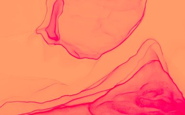 Mercan Modern Sanatı. Çağdaş Sanat. Suluboya Baskı. Suluboya deseni. Parlak Alkol Mürekkebi Sanatı. Islak Sanat Yazıcısı. Mürekkep Graffiti. Banner 'a su sıçrat. Alkol Mürekkebi Tasarımı. Kırmızı 