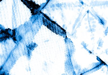 Indigo Kirli Sanat Arkaplanı. Sanatsal Kirli Sanat. Islak Sanat Yazıcısı. Dişlerimi fırçaladım. Kravat boyası baskısı. Mavi suluboya baskı. Banner 'a su sıçrat. Beyaz Kova dokusu. Beyaz kravat boyalı batik..